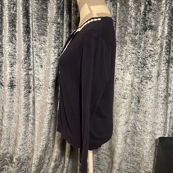 Navy Cardigan with white trim - Picture 3 of 5
